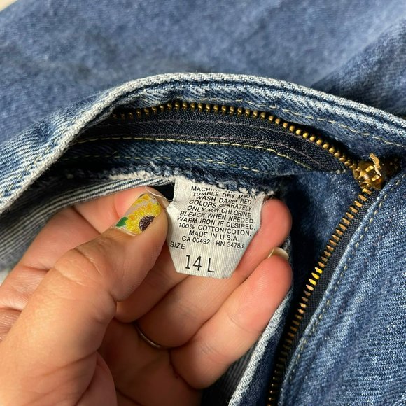 LEE Vintage Distressed Women's High Waisted Rigid Denim Jeans Size 14L - Picture 8 of 13